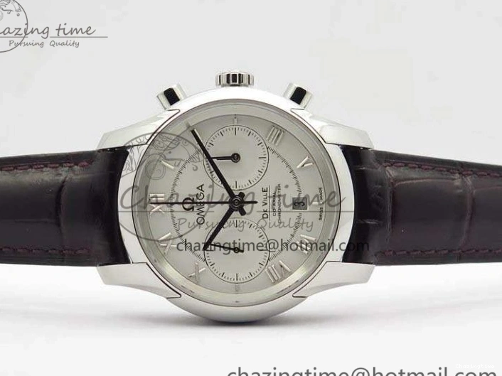 0325 De Ville Chronograph SS OMF 1:1 Best Edition White Dial On Brown Leather strap A Versatile 8111